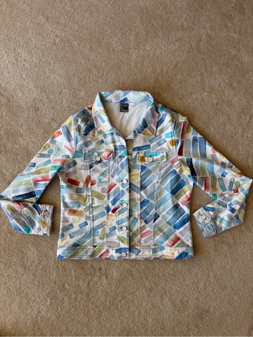 ART by  Dolcezza Colorful Watercolor Print Jacket